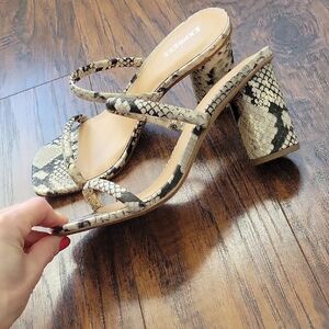 Express Snakeskin Patterned Heels